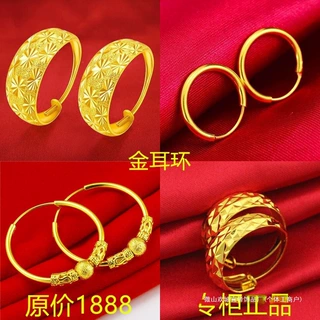 老鳯詳金耳环女纯金999真金耳坠专柜耳饰送奶奶妈妈