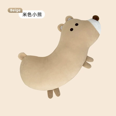 Car seat belt shoulder protective cover children's pillow cute cartoon anti-tightening neck protective cover car baby sleeping pillow (Seat belt shoulder pad) - beige-bear