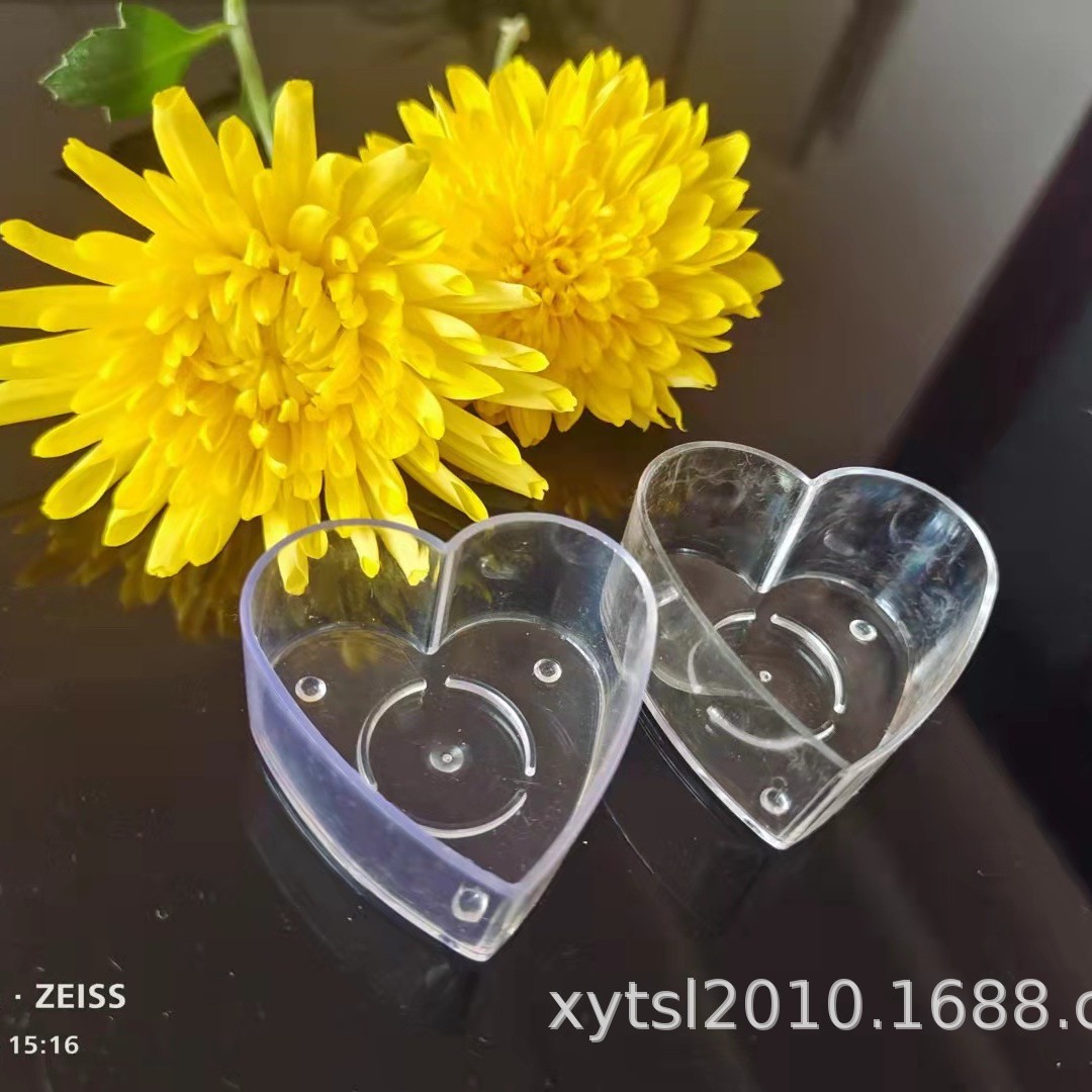 PVCカップ アクリルキャンドル 小さな空きカップ ティーライトカップ PCカップ ハート型キャンドルカップ アメリカンスタイル射出成形ティーライトカップ