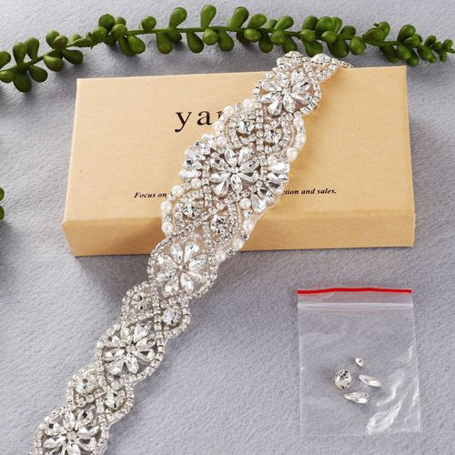 European and American DIY wedding dress accessories, trim, lining, hand-stitched water crystals, bride's belt, crystal waist decoration