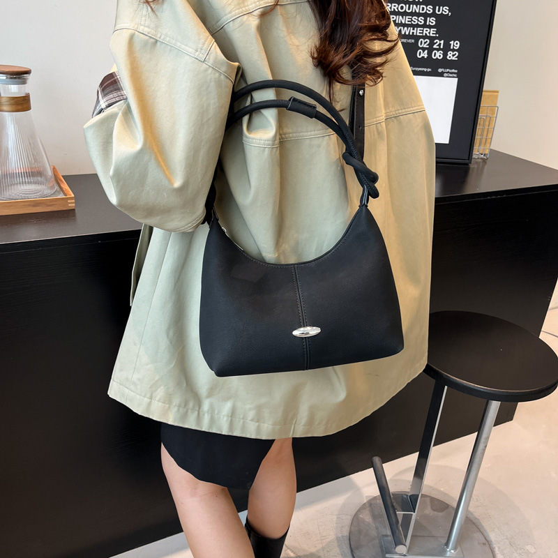 Bolsa de brazo de moda retro para mujeres 2025, nuevo otoño y invierno para viajar al trabajo, bolsas de cubo de gran capacidad, bolsas de mujer ociosas.