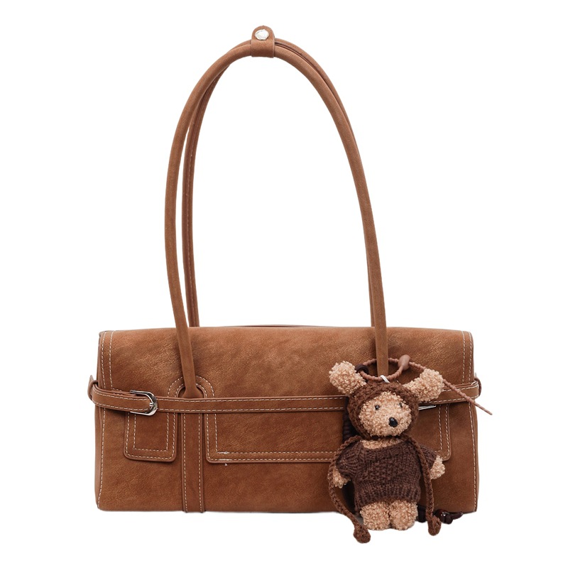 Bolsa de pan de moda roja de peluche de gran capacidad para mujeres 2026 nueva moda bolso de hombro de brazo de mano bolso de palo