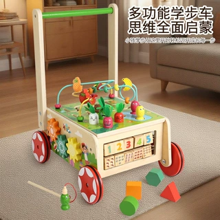 木质多功能婴幼儿童敲琴学步车宝宝 手推车早教益智 学走路玩具车