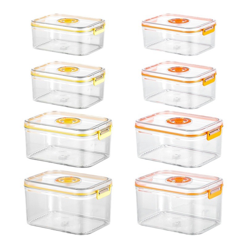 Refrigerador doméstico vacío caja de preservación de frutas y verduras de grado alimenticio se puede calentar en microondas sellado caja de plástico fresco