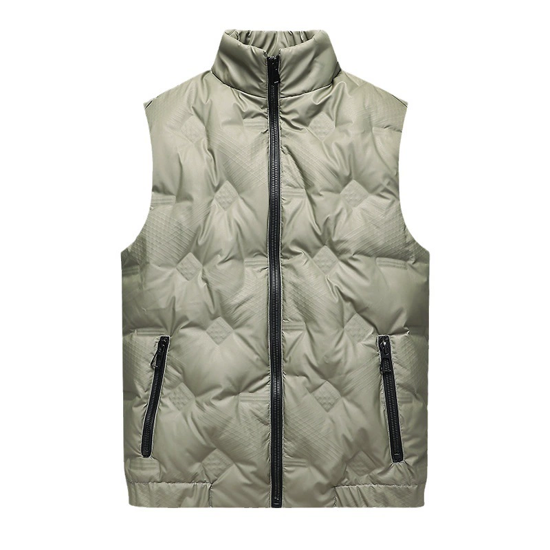 Demi-season velvet keep warm vest for leisure with down, duck down, plus size, feather stuffing