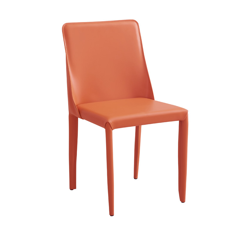 Sillas de comedor de cuero de silla de montar italianas domésticas simples sillas de patrón de sala de comedor de hotel taburetes de comedor