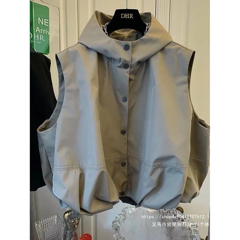 2026 Fashionable Hooded Sports Casual Vest for Women, Loose Casual Niche Autumn New Style Jacket