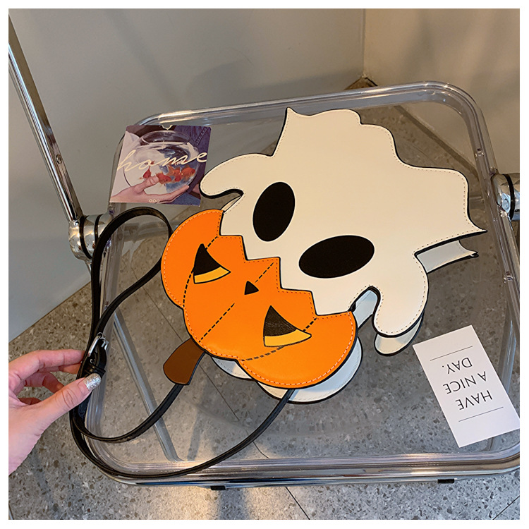 Halloween Small Bag 2024 New European And American Fashion Personality Funny Pumpkin Single Shoulder Small Round Bag_ipsvogv.com