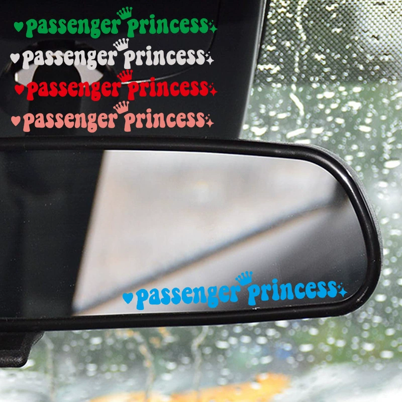 Наклейка на автомобиль "Принцесса-пассажир" для заднего зеркала, декоративная наклейка для автомобиля, английская версия