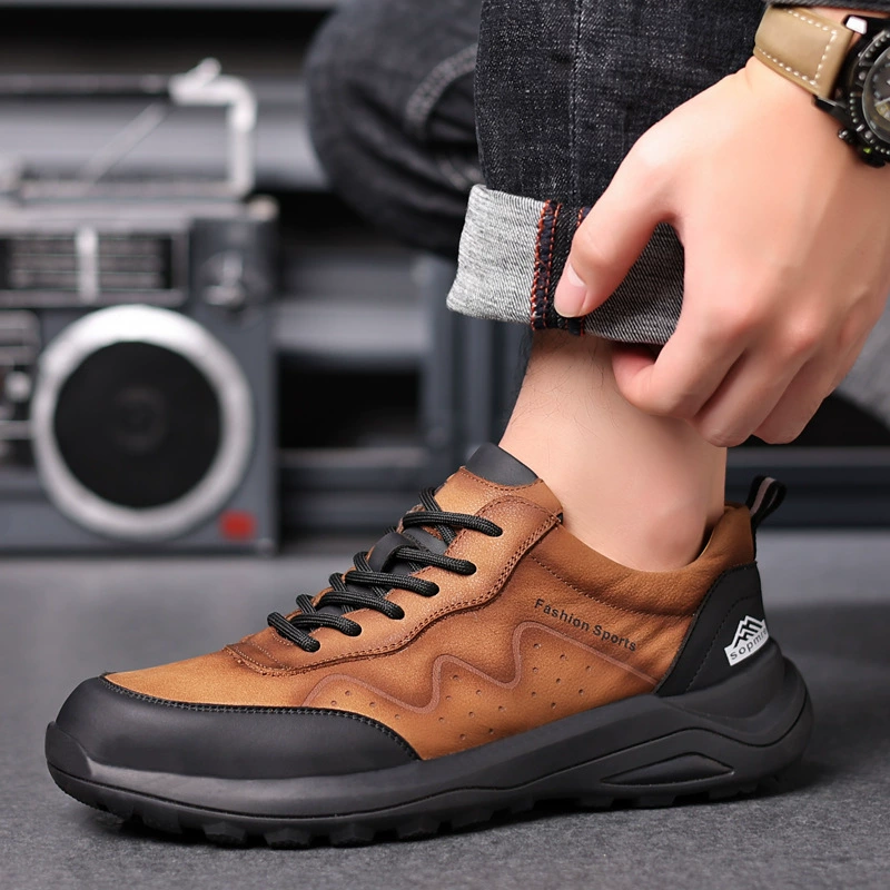 Мужская обувь новый стиль ins прилив обувь дерби обувь кожаная спортивная повседневная обувь кожаная универсальная дышащая кожаная обувь арганд обувь