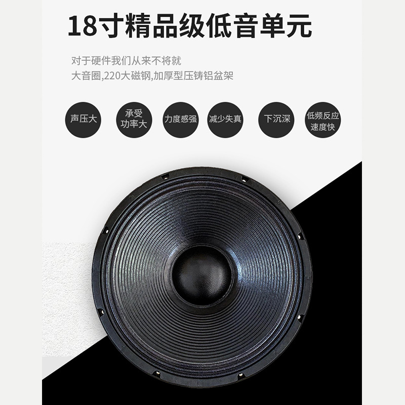 Altavoz pasivo RGG de 18 pulgadas, subwoofer profesional para exteriores, ultra baja frecuencia, alta potencia, para presentaciones en escenario, altavoz de madera