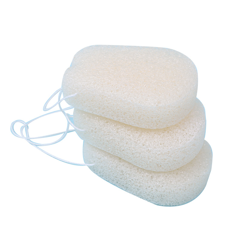 Fábrica de esponja de konjac personalizada esponja de lavado facial esponja de limpieza facial limpieza de material vegetal degradable a granel