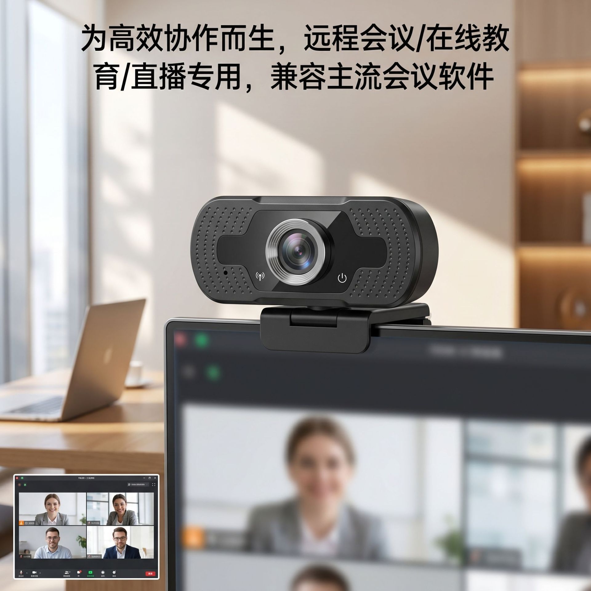 跨境爆款高清1080P电脑笔记本网络摄像头带麦克风家用办公视频机