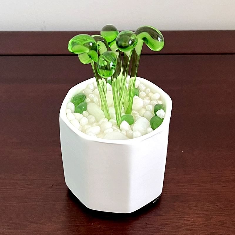 Стеклянные цветочные украшения, поделки в горшках, Зибо Бошань, сочные ручной работы, Шаньдун, хрустальные ростки бобов, настольный офис