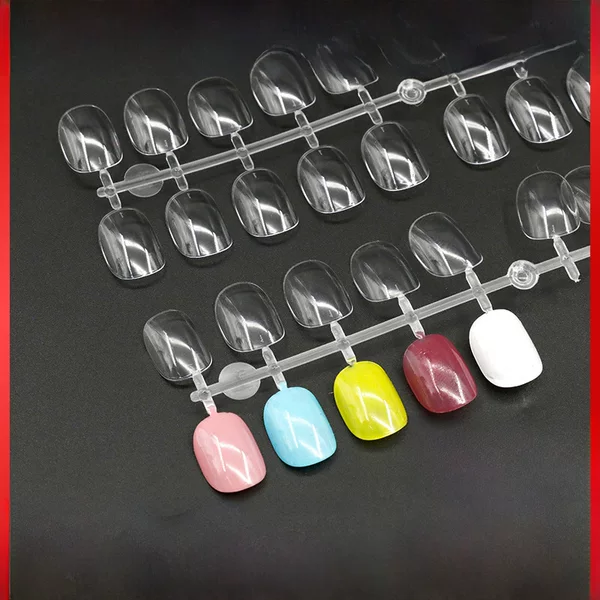 Manicure Pattern Nails Cross-Border Single Size Oval Color Card Nails Transparent Color Japanese Color Plate Short Square Round 200 Pieces