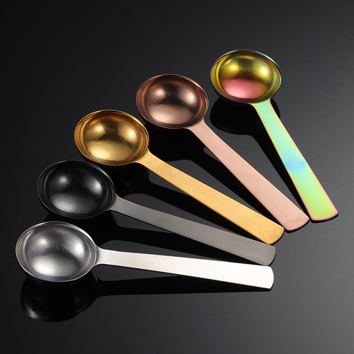 Aion 304 stainless steel silver welding large measuring spoon with handle titanium gold-plated colorful kitchen baking supplies 15 30ml