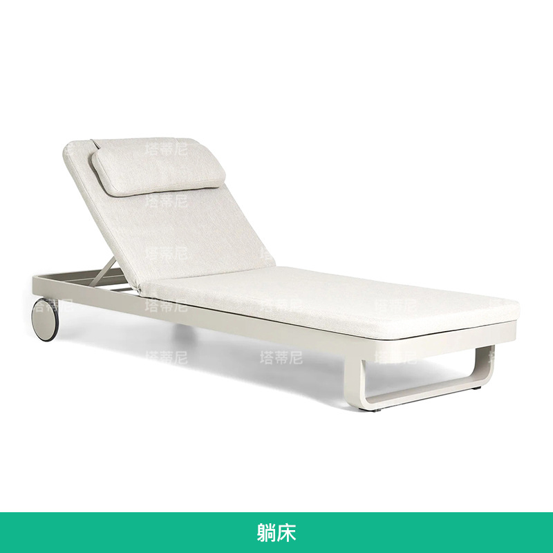 Sofá de tejido de cuerda al aire libre patio jardín terraza balcón hotel de alojamiento residencial cama reclinada de ocio protección solar impermeable mesa de té combinación