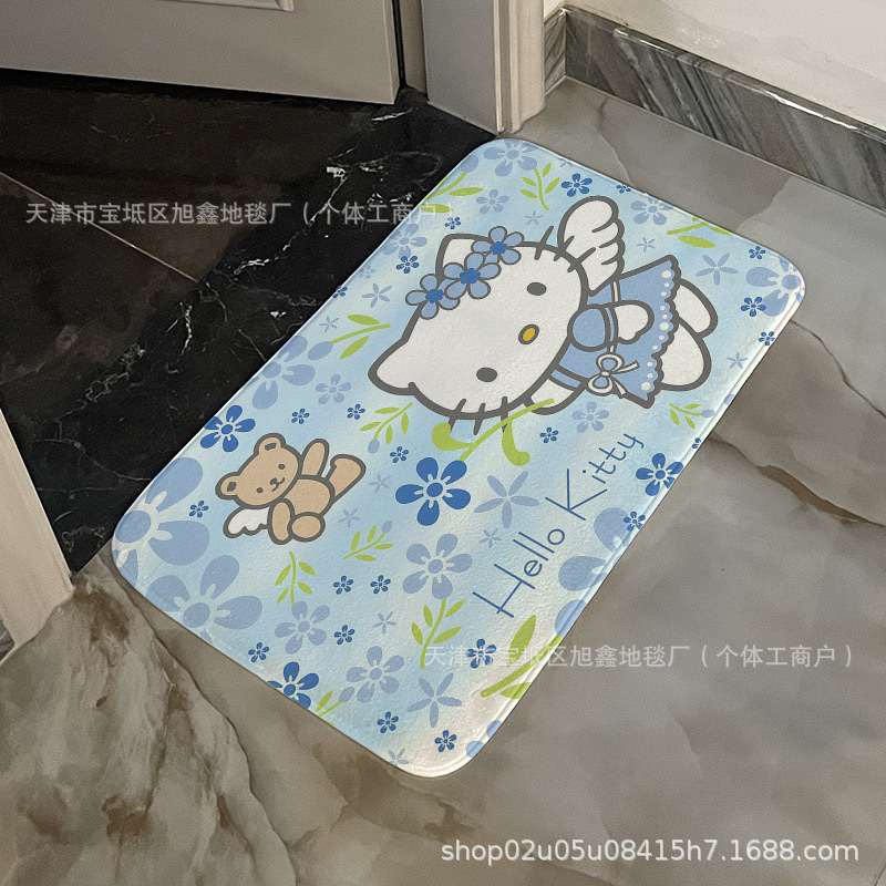 クロスボーダー Amazon 漫画 kt 猫浴室フロアマットフランネルキッチンドア滑り止めフットマットはラベルで発送できます|undefined