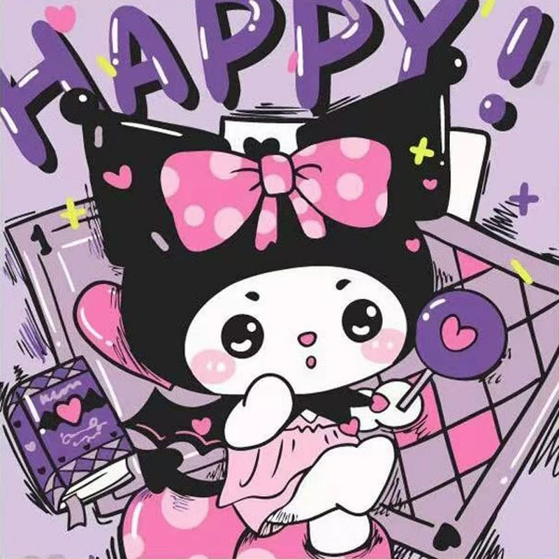 Sanrio Diamond Painting Детский ручной Diy Diamond Stickers Cartoon Bedroom Decoration Painting with Frame Wholesale