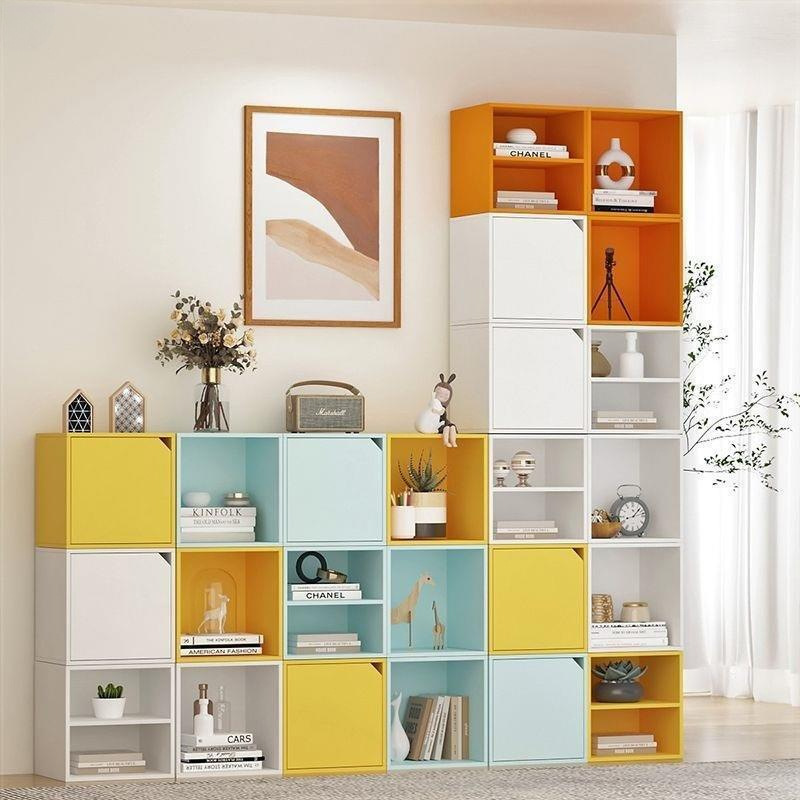 Free Combination of Grid Cabinets, Living Room Wall Storage Cabinets, Children's Room Storage Small Bookshelves, Simple Storage Bookcases Wholesale