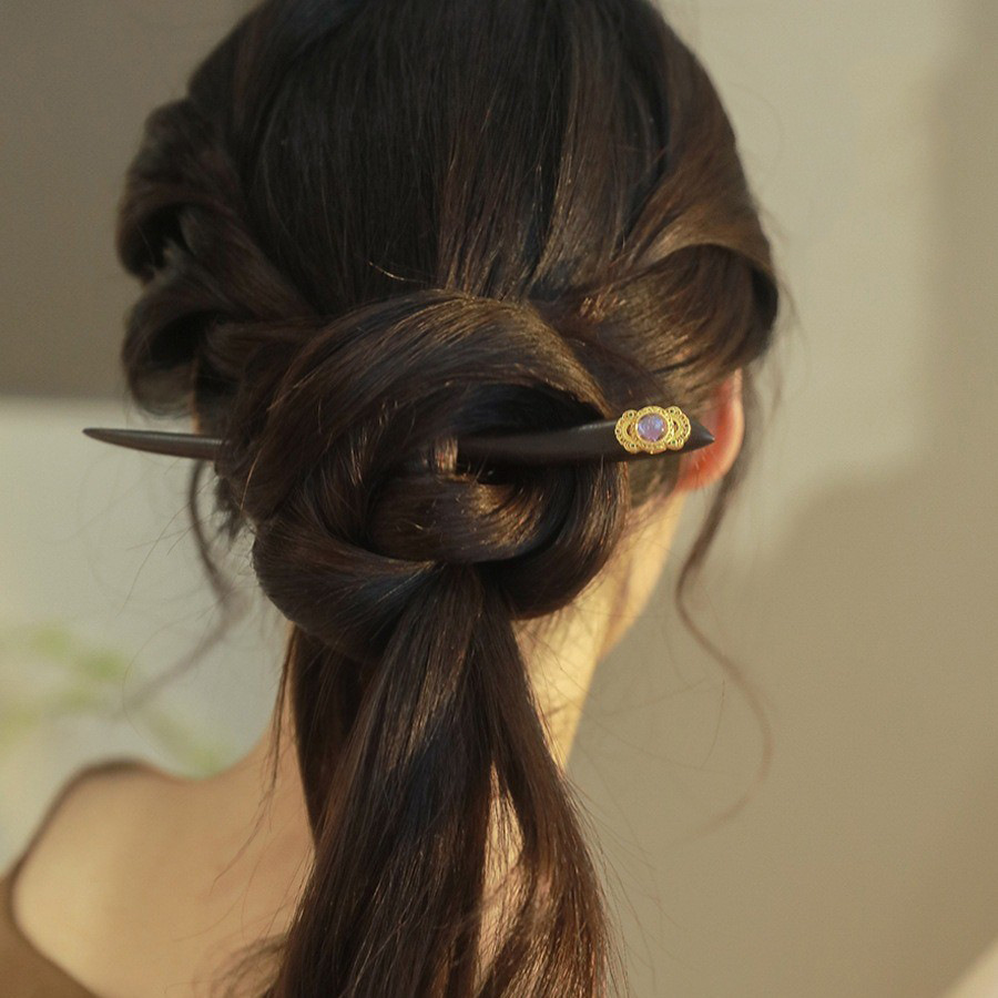 D76 우아한 전송 구슬 [천연 흑단]]