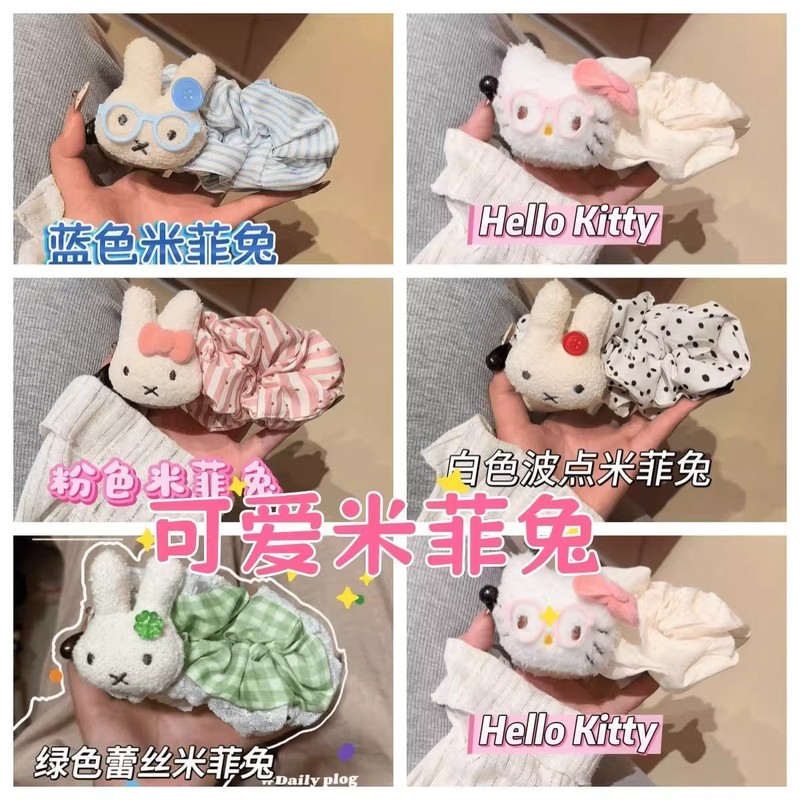 时尚可爱波点大号米菲兔巨显发量多香蕉夹后脑勺盘发百搭少女发饰|undefined
