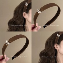 韩版时尚闪钻蝴蝶结发箍高级感外出气质百搭碎发头箍高颅顶发饰女