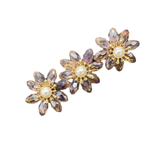 Magic Peach Blossom Plate Hairpin, Elegant and Refined, Rear Head Decor, Exquisite Lazy Fairy Crystal Hair Ring Accessory