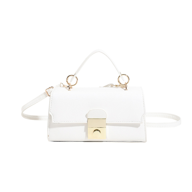 2025 primavera nuevo temperamento diseño de moda estilo extranjero textura simple mochila de hombro bolso de bloqueo de mano color caramelo