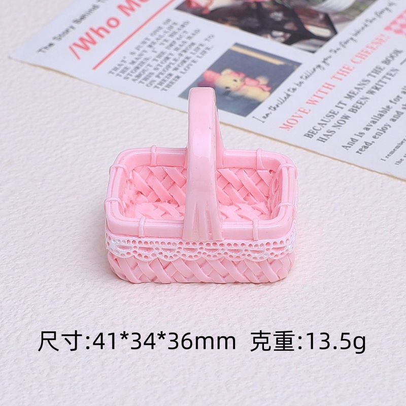 立体花边编织篮子卡通手工diy饰品配件奶油胶树脂小配件材料批发|undefined