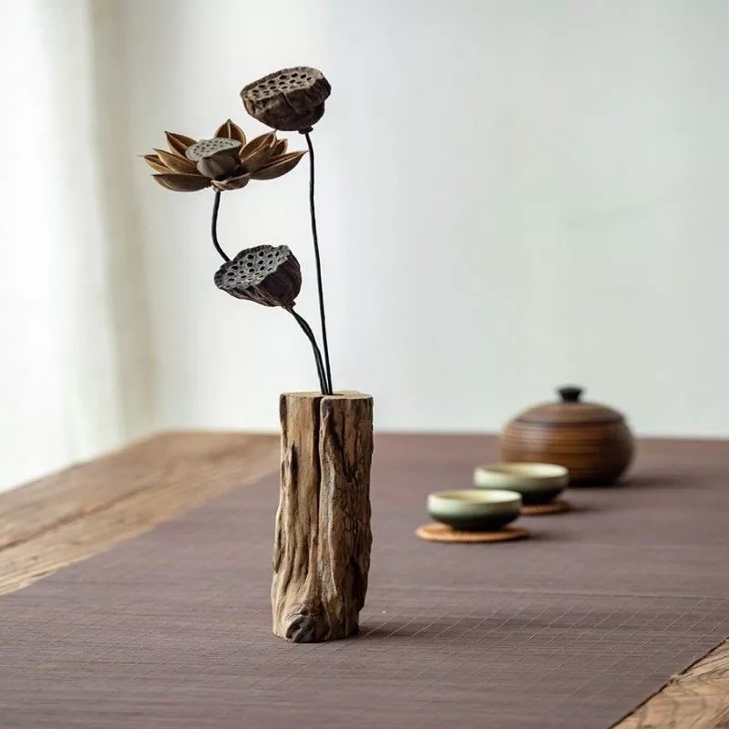 レトロな天然枯れ木無垢材禅ドライフラワー本物の花蓮蓮風乾燥装飾中国風の装飾品|undefined