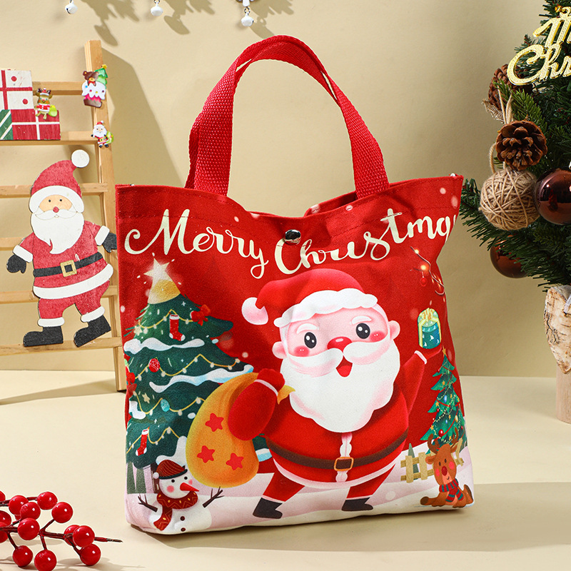 Bolsas de regalo de Navidad Bolsas de regalo Bolsas de lona Nochebuena Bolsas de caramelo Apple Handheld Pack image 6