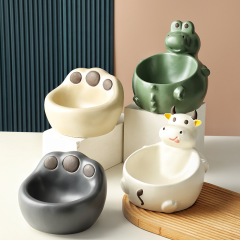 陶磁器のペットの碗の猫の碗の犬のたらいのシンプルなアイデアはひっくり返さないでください。