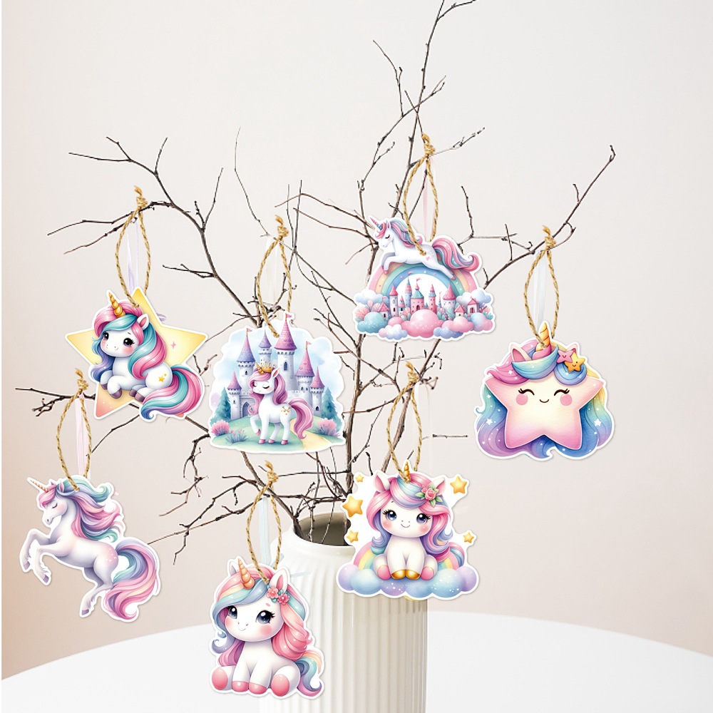 Nuevos productos unicornio tema de cumpleaños decoración colgante colgante día de los niños decoración de cumpleaños colgante unicornio