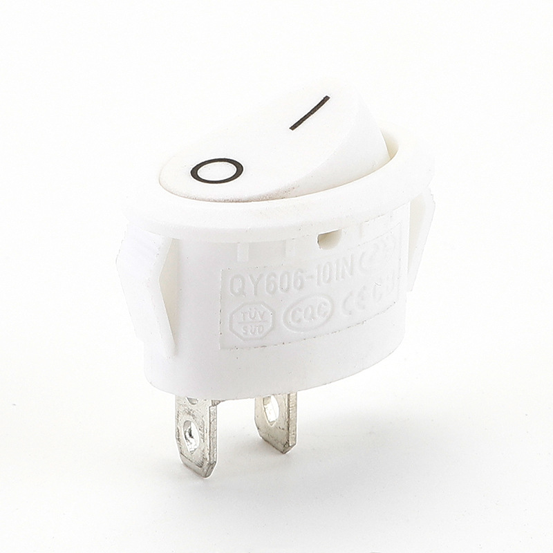 椭圆开关2脚2档白色开关船型翘板开关电器开关按钮开关