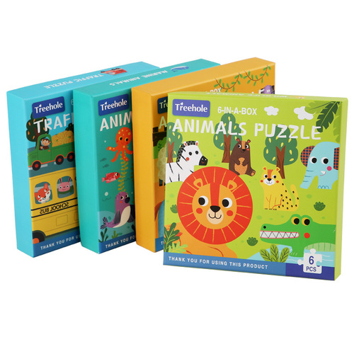 Children's large six-in-one puzzle 0.38 forest sea animal transportation 3-6 years old educational puzzle toy