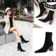 333-12 European and American wind wood with thick with high heel fashion show small square thin suede short boots sexy female boots in winter