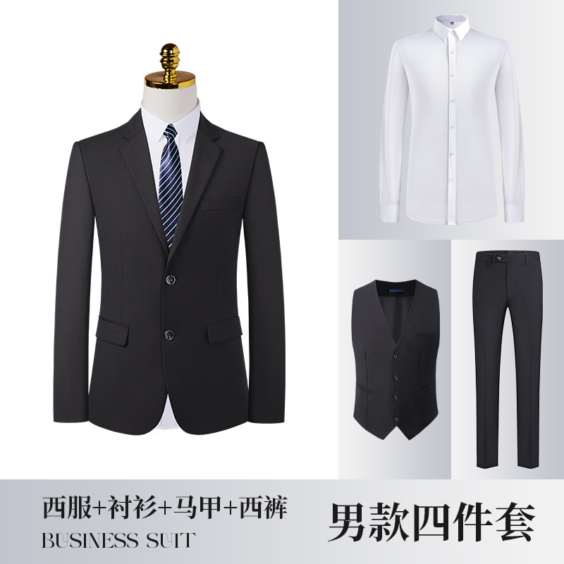 168 검은색 남성 정장 + 807 셔츠 + 168 조끼 + 168 남성 바지