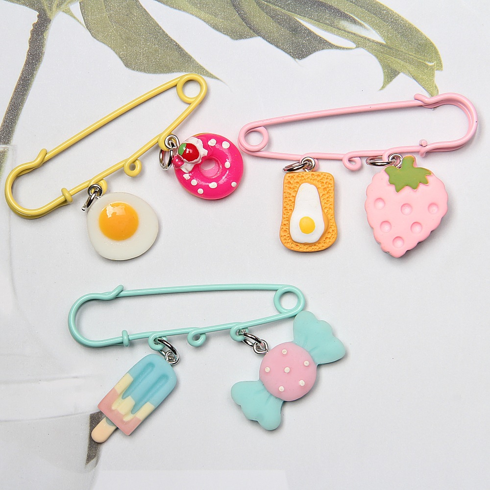 6cm de tres agujeros de la pintura de seguridad PIN de color caramelo hebilla de la cintura de dopamina pin pecho hebilla DIY accesorios de la joyería