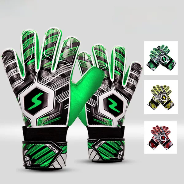 Goalkeeper Gloves with Finger Guards, Adult Goalkeeper Gloves, Kidsren's Thickeneded Latex Non-Slip Football Game Training
