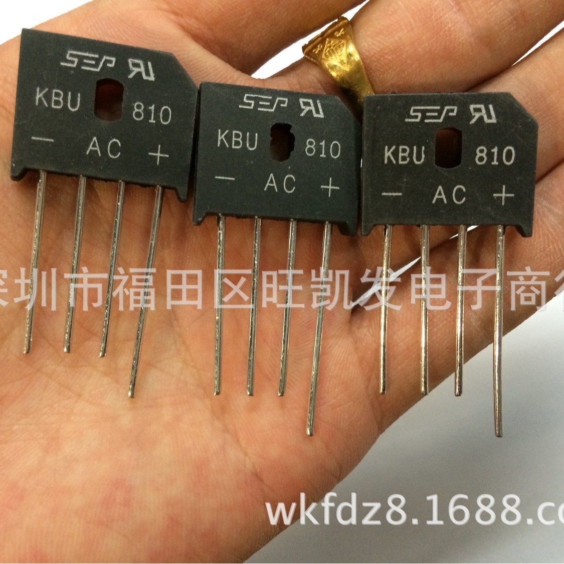 插件整流桥KBU810 SEP品牌 8A/1000V原装正品 大功率 低功耗