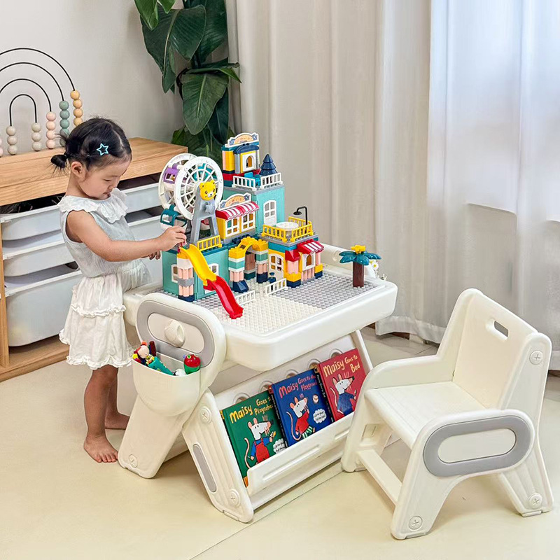 Personalización de niños 2025 nuevos juguetes multifuncionales tablero de dibujo de bloques ensamblados granos puzzle 6 - 12 mesa de bloques