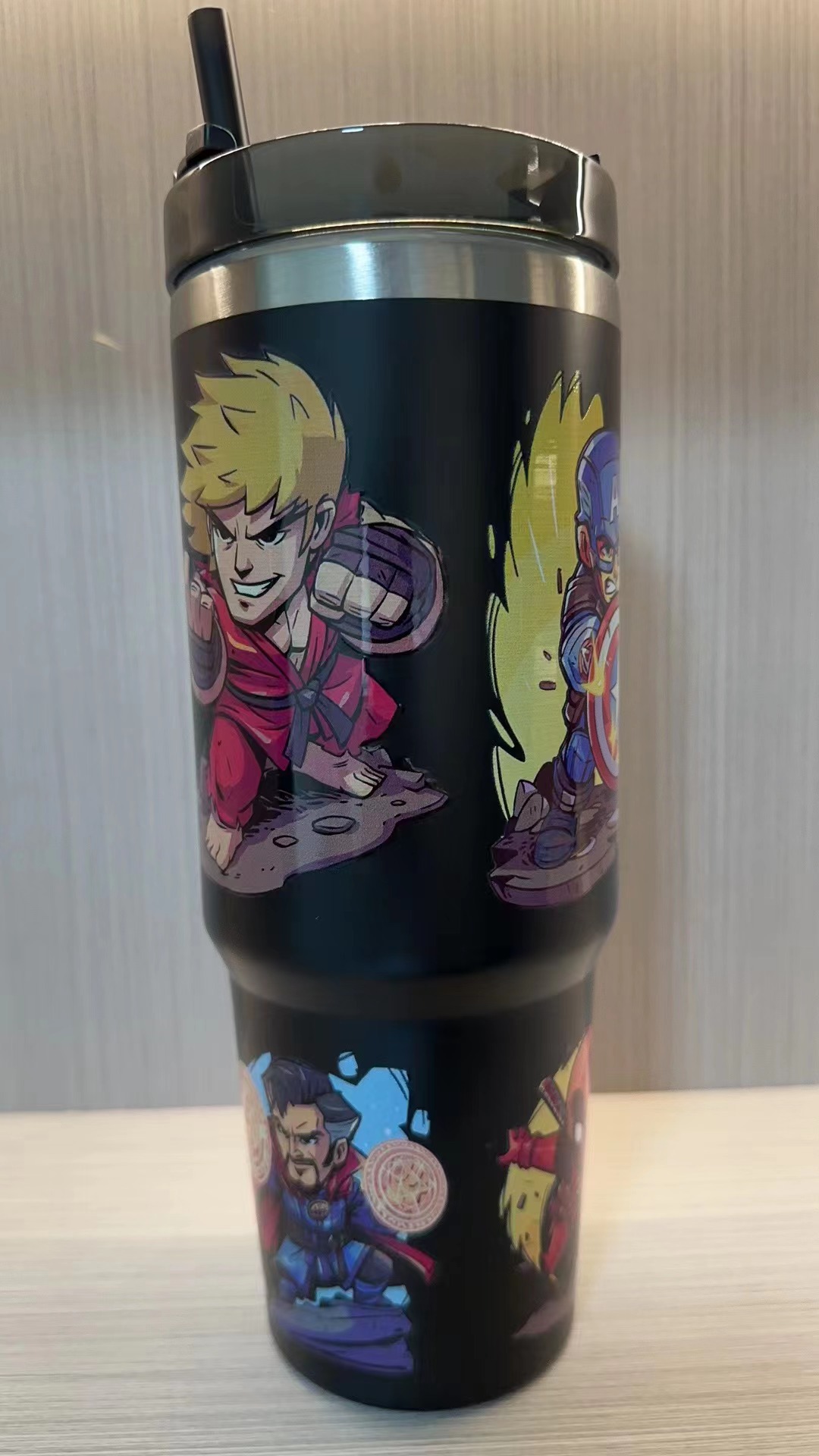 Nuevo patrón de dibujos animados taza de helado 30oz taza de coche taza de café con aislamiento al vacío de acero inoxidable 304