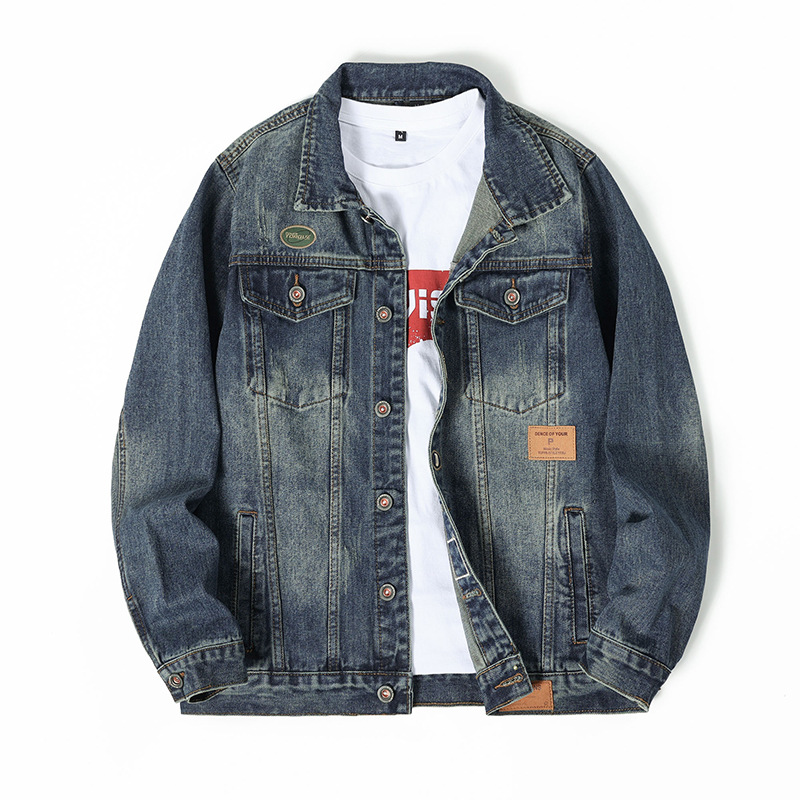 Frühling retro denim jacke männer trendy marke hübsche schlanke jacke gewaschen nostalgischen vielseitig_voghion.com