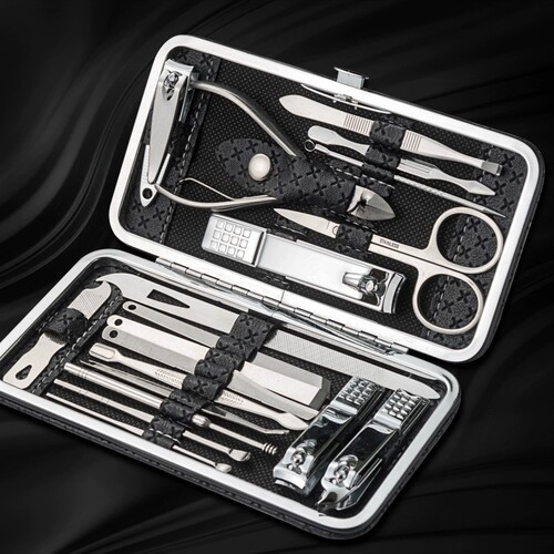 Nail clippers, ear scoop, stainless steel nail care tools, large size, unisex home nail tool set
