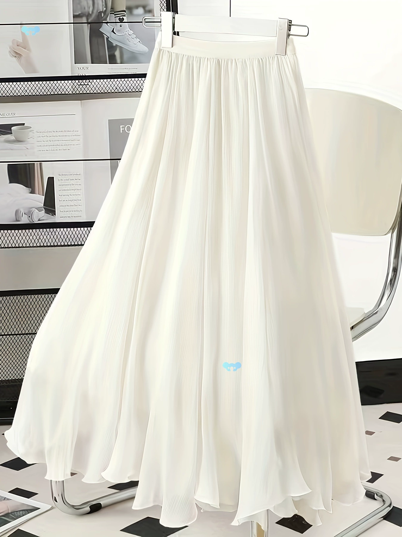 1 шт. Элегантная плиссированная юбка трапециевидной формы для женщин из полиэстера, однотонная