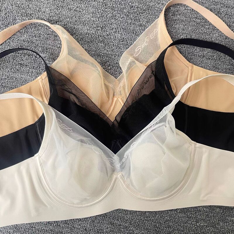 Sexy Mesh Thin Seamless Underwear for Women with Large Busts, Soft Underwire, Anti-Sagging, Side Breast Adjustment Bra Sexy Mesh Thin Seamless Underwear for Women with Large Busts, Soft Underwire, Anti-Sagging, Side Breast Adjustment Bra