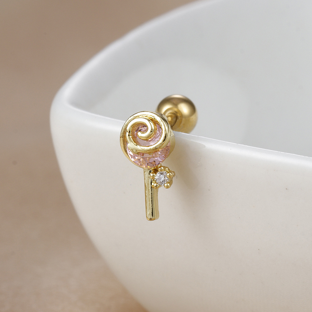 6g Weight straight barbell Piercing needle type spike Piercing ball type 18K Gold Plated Plating Material Zircon Inlay Material Ear Studs Classification Ear Cartilage Rings & Studs Piercing Type 1 Piece Quantity Daily, Street Occasion 304 Stainless Steel Material Ice Cream, Heart Shape, Candy Pattern Women's Gender Inlay Design IG Style Style 1 Piece Ear Cartilage Rings & Studs IG Style Ice Cream Heart Shape Candy 304 Stainless Steel Zircon 18K Gold Plated 7