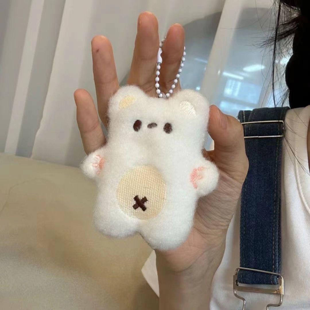 봉제 삐걱 거리는 화이트 베어 볼 체인