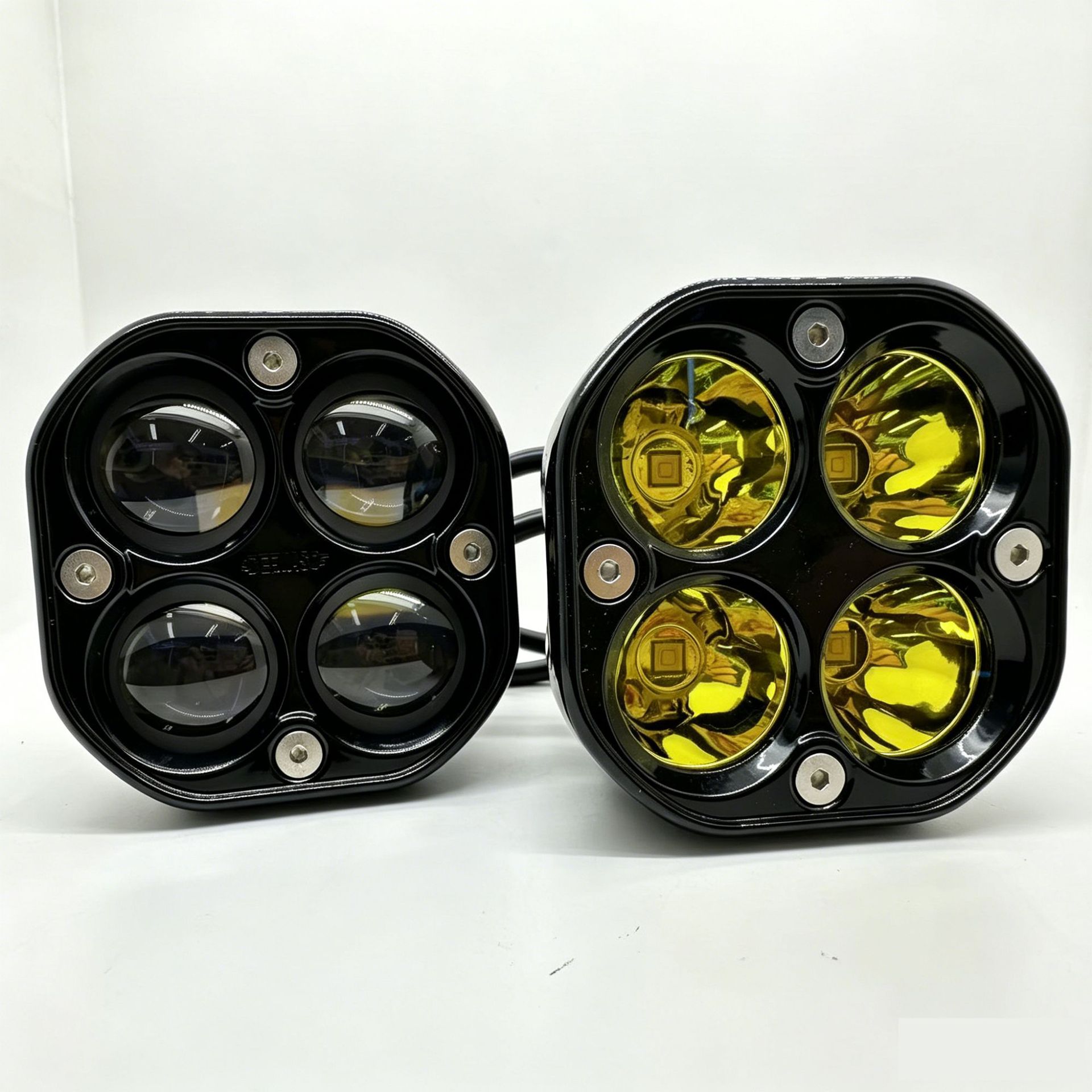 Cross-Border Exclusive Supply 3Inch Four-Leaf Clover Motorcycle Spotlight 40W Off-Road Vehicle Small Square Light Car Modification Headlight